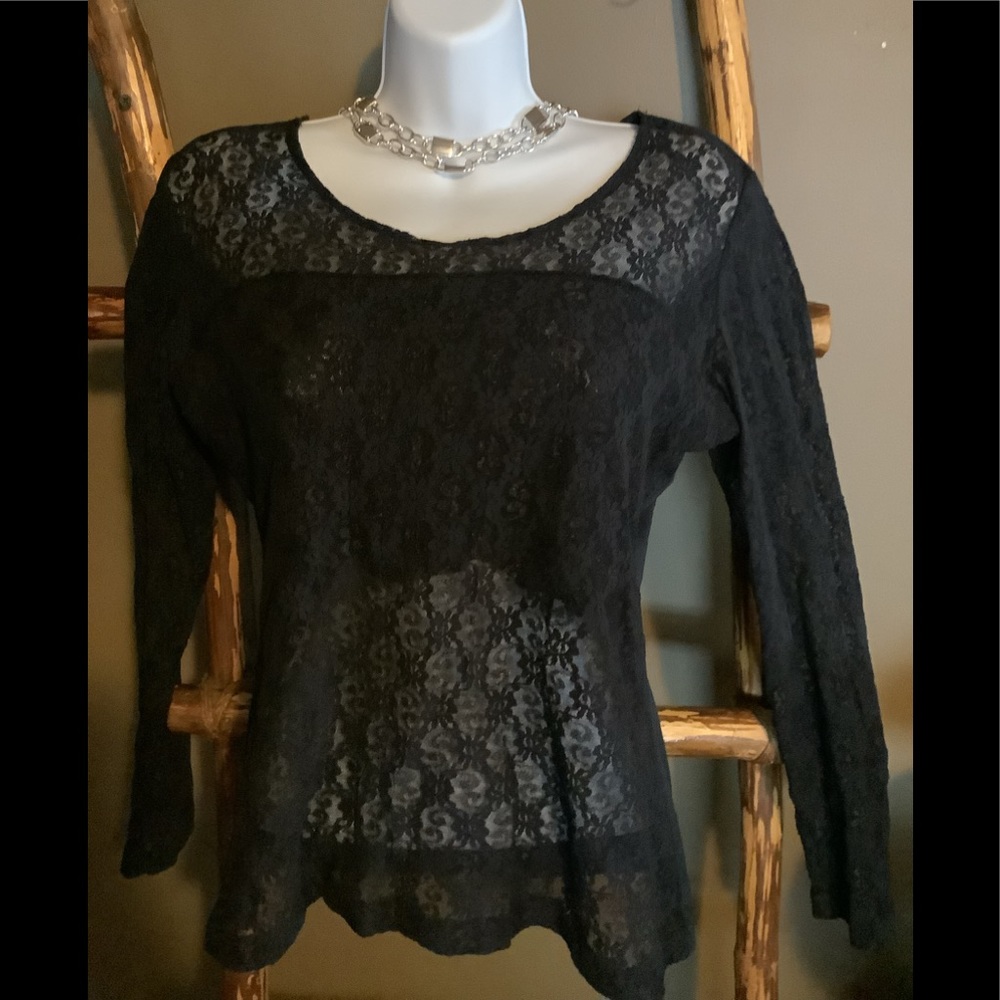 180 Black lace top